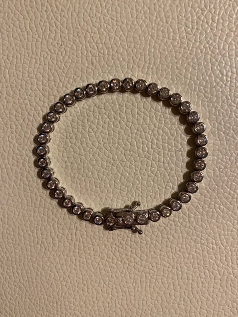 5CT 3mm Bezel Set Lab Created Diamond 14K Gold Plated Tennis Bracelet